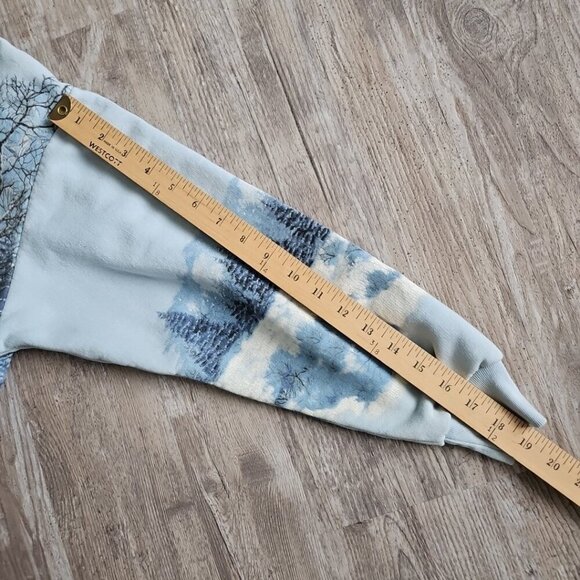 Vtg 80s 90s All Over Print Winter Wonderland Nature Sweatshirt Art Graphic XL - Picture 10 of 14